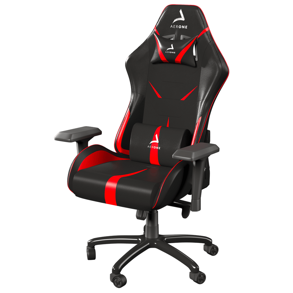 Sedia Gaming Tessuto Con Poggiapiedi NERO/ROSSO